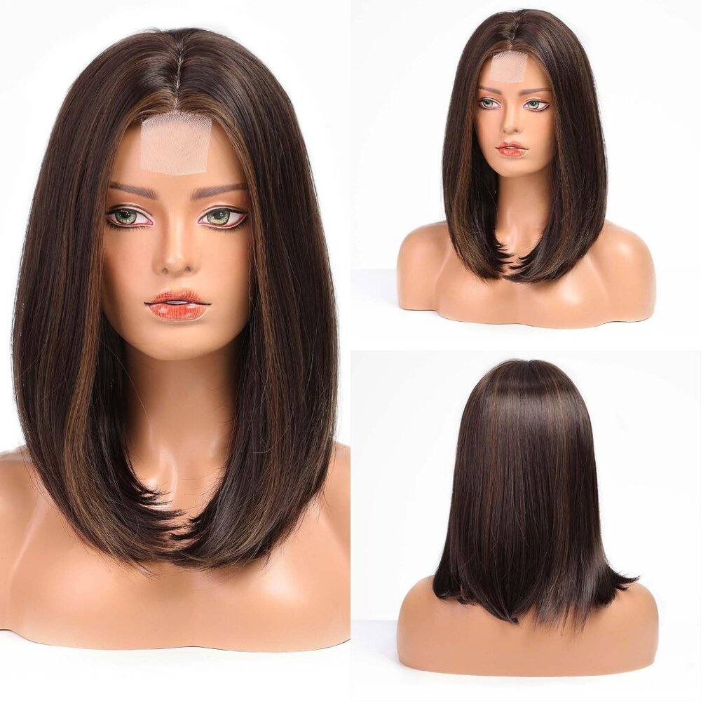 New HAIRCUBE Wig , Brown Bob Wig * Shoulder Length * Synthetic